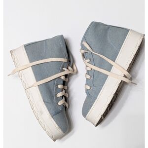 ZARA Denim Look High Top Platform  Sneakers Women's Size 6